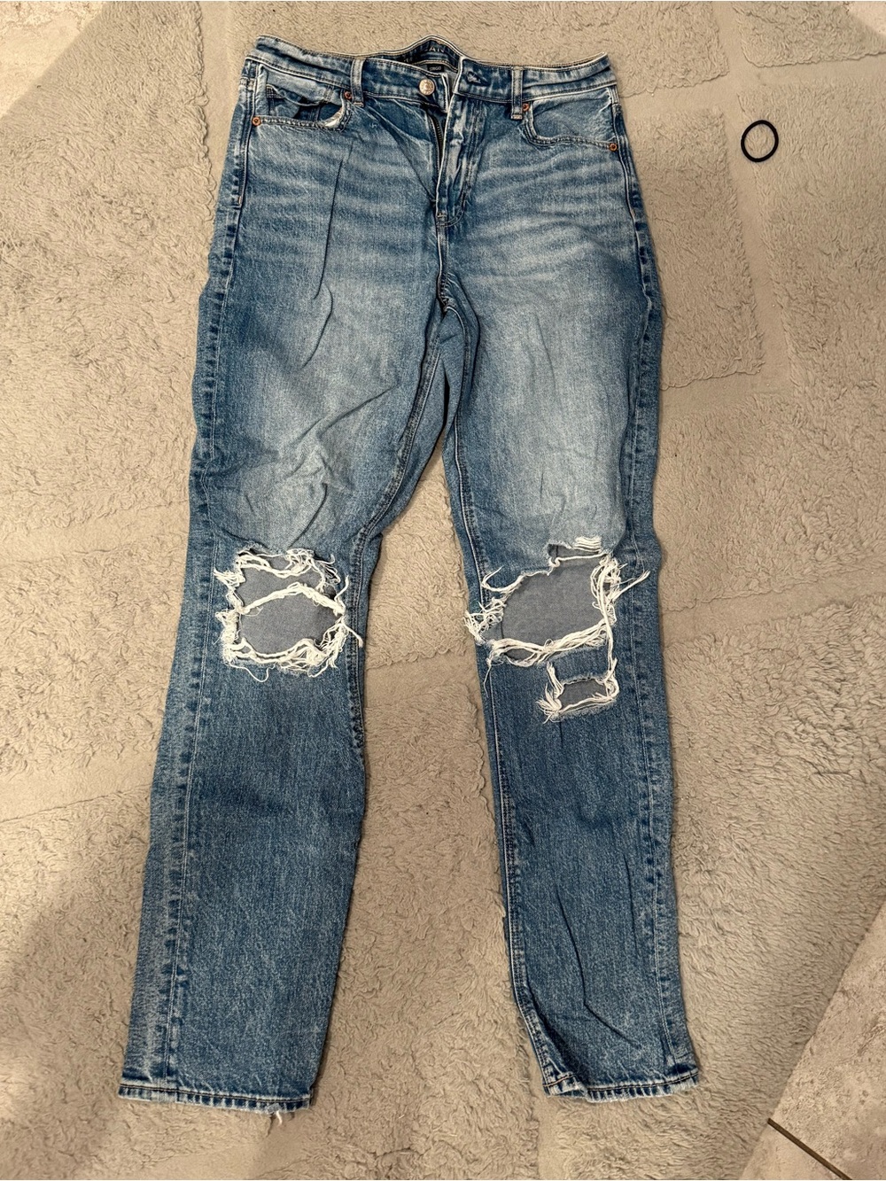 American Eagle Outfitters High-Rise Distressed Blue Jeans